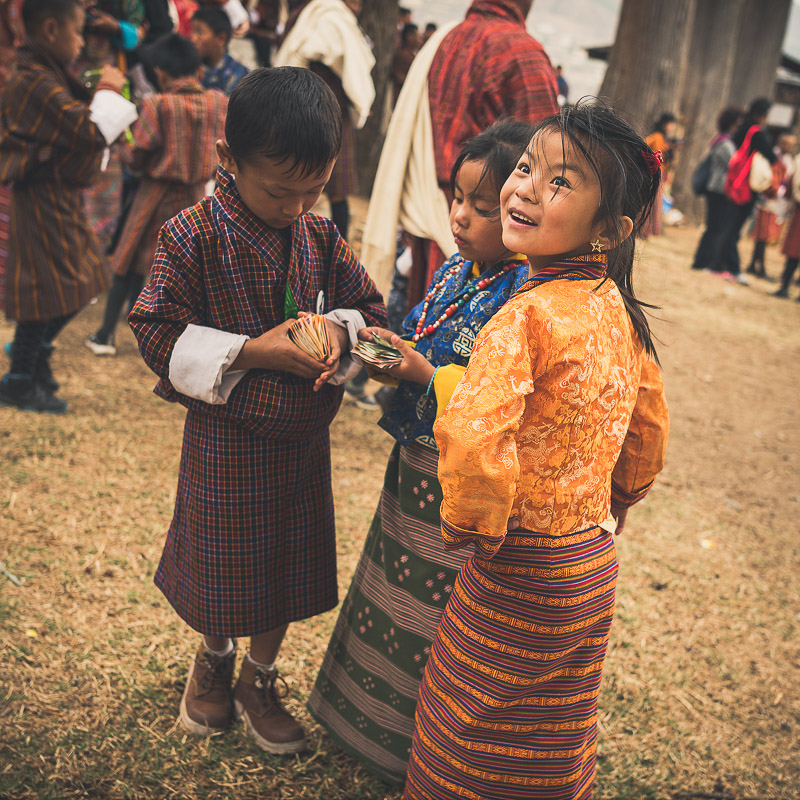 Children, Paro Tshechu, Paro, Bhutan, Nils Leonhardt