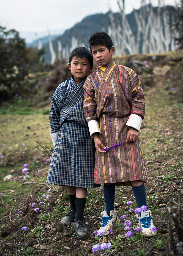 Two Children, Gasa, Bhutan, Nils Leonhardt