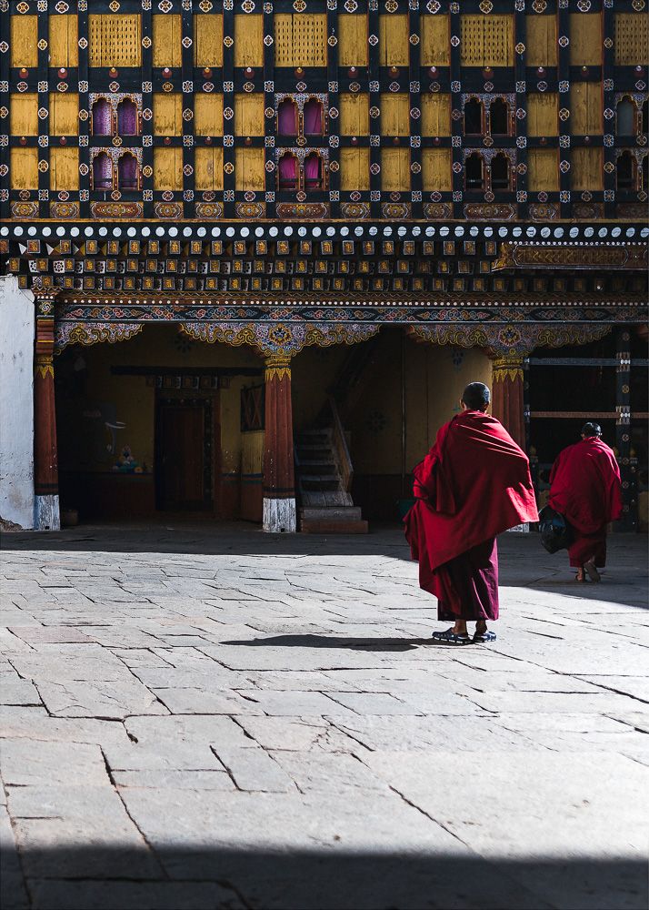 Two Monks, Rinphung Dzong, Paro, Bhutan, Nils Leonhardt